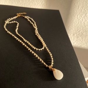 Double layer beaded necklace
